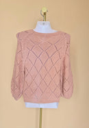 Dusty Pink Open-Knit Sweater