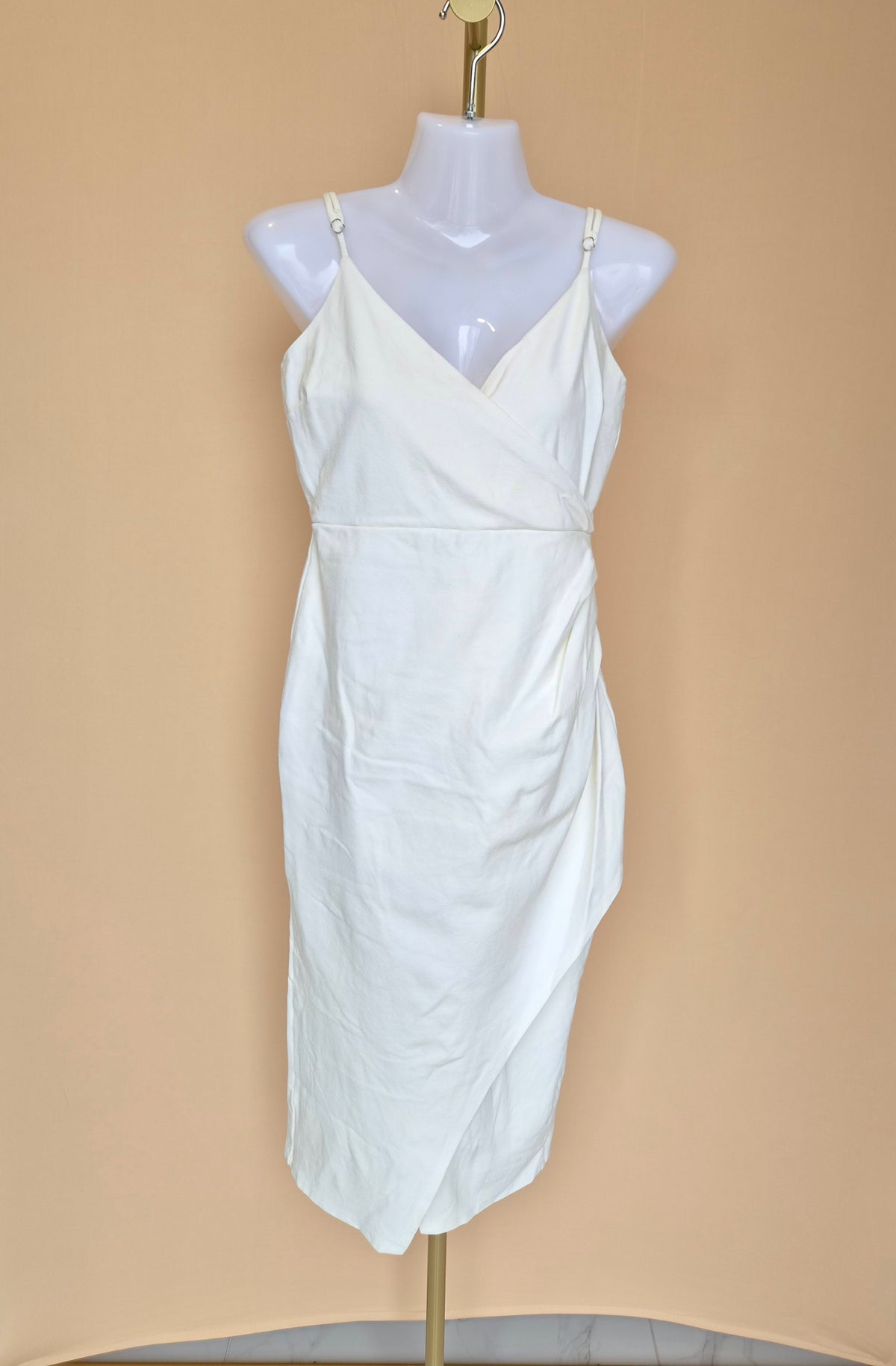Lulus Ivory Wrap Midi Dress – Size