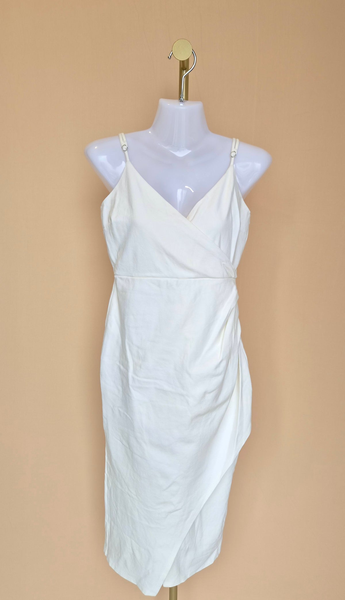 Lulus Ivory Wrap Midi Dress – Size