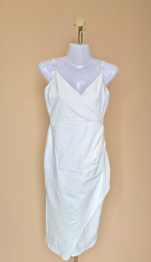 Lulus Ivory Wrap Midi Dress – Size