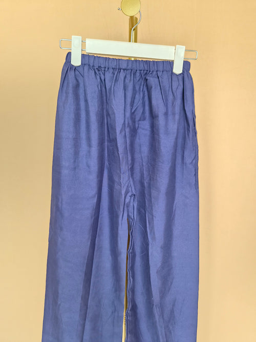 Navy Blue Wide-Leg Pants