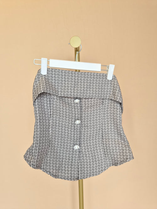 Lovito Black & White Tweed Skort – Size M