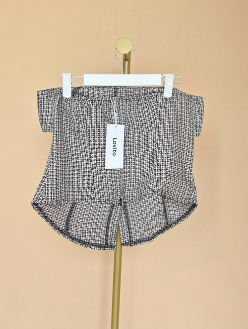 Lovito Black & White Tweed Skort – Size M