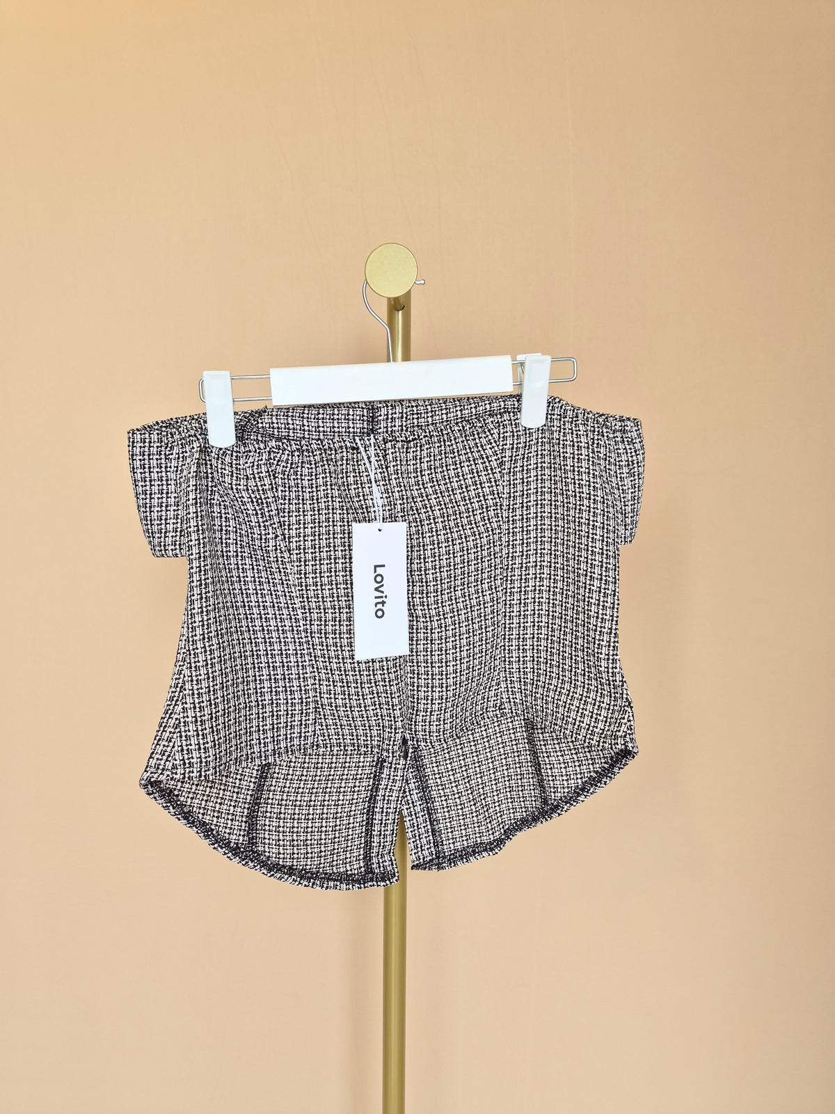 Lovito Black & White Tweed Skort – Size M