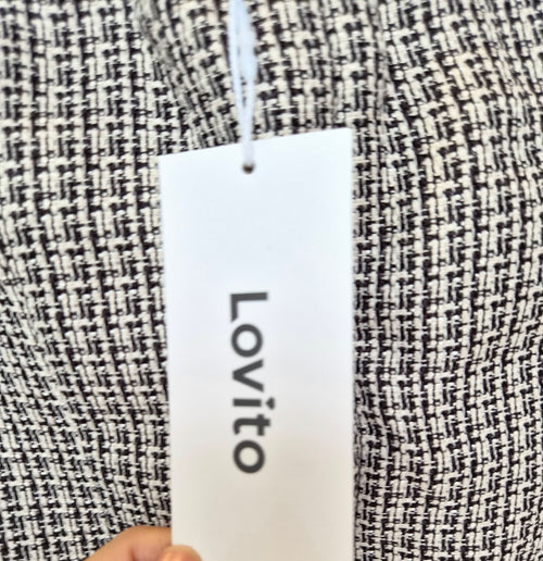 Lovito Black & White Tweed Skort – Size M