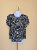 Ann Taylor Factory Petite Animal Print Flutter Sleeve Top – XXS Petite