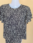 Ann Taylor Factory Petite Animal Print Flutter Sleeve Top – XXS Petite