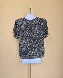 Ann Taylor Factory Petite Animal Print Flutter Sleeve Top – XXS Petite