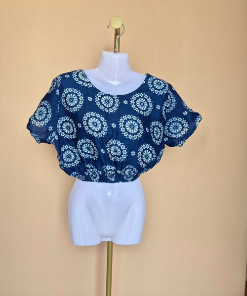 Karis Alika Navy Floral Crop Top- Brand New
