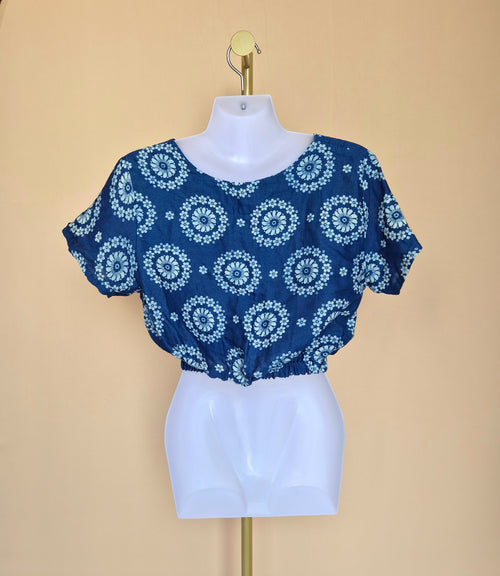Karis Alika Navy Floral Crop Top- Brand New
