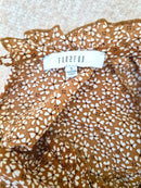 Fun2Fun Brown Floral Ruffle Blouse – Size S