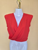 Olivaceous Red Wrap-Front Top – Size S