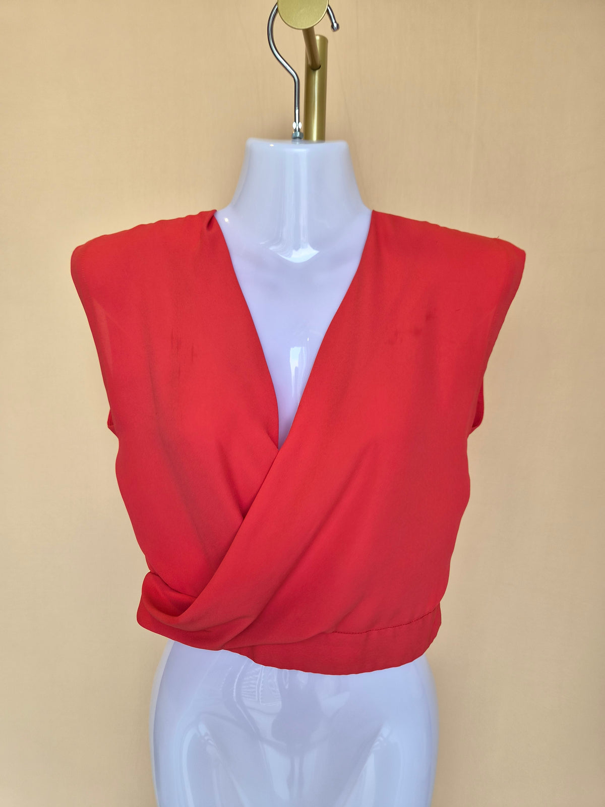 Olivaceous Red Wrap-Front Top – Size S