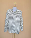 MNG Geometric Print Long-Sleeve Blouse – Size XS