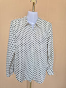 MNG Geometric Print Long-Sleeve Blouse – Size XS