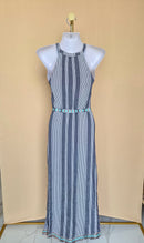 THML Embroidered Striped Maxi Dress – Size XS