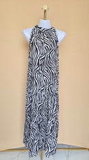 MKS Boutique Zebra Print Tiered Midi Dress – Size S