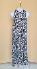 MKS Boutique Zebra Print Tiered Midi Dress – Size S