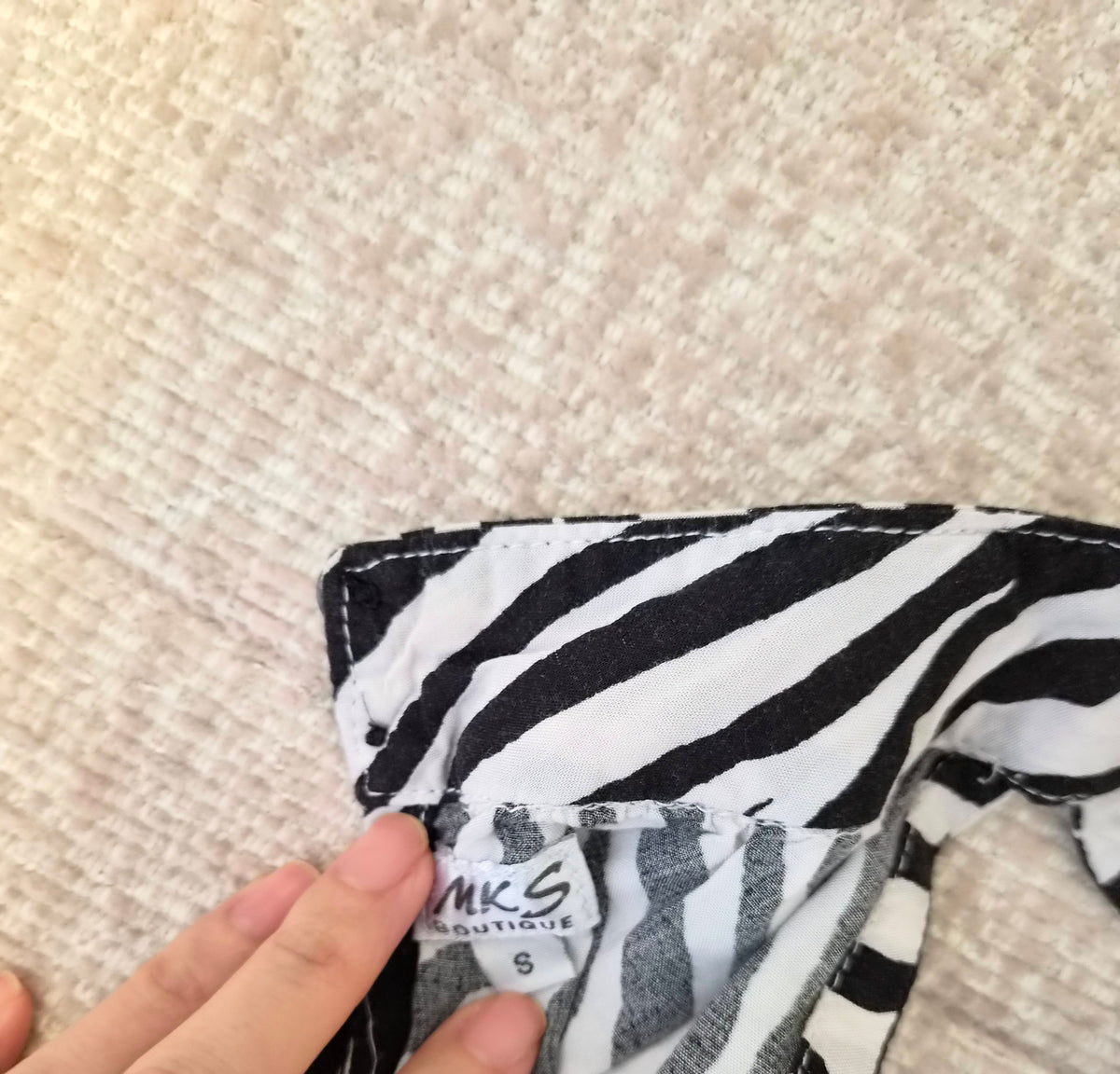 MKS Boutique Zebra Print Tiered Midi Dress – Size S