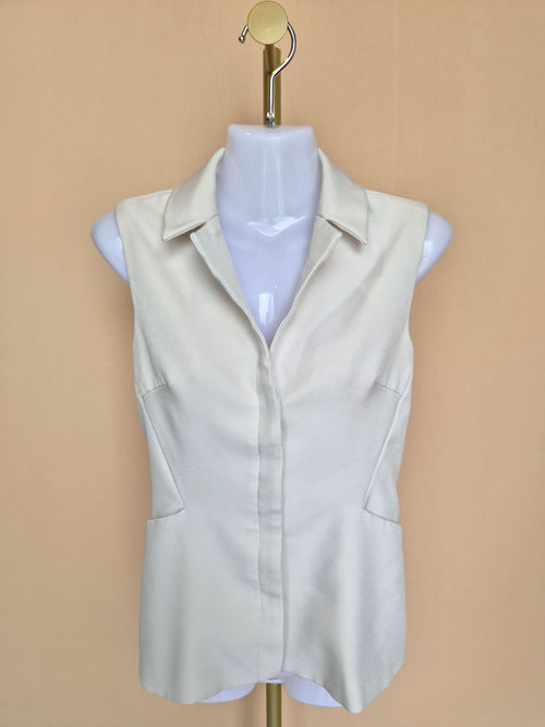 Love, Bonito Ivory Sleeveless Tailored Vest Top – XS