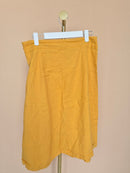 Jackie K Mustard Yellow Button-Front Midi Skirt – Size 28