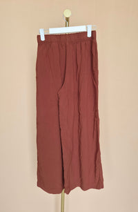H&M Rust Brown Wide-Leg Trousers – XS