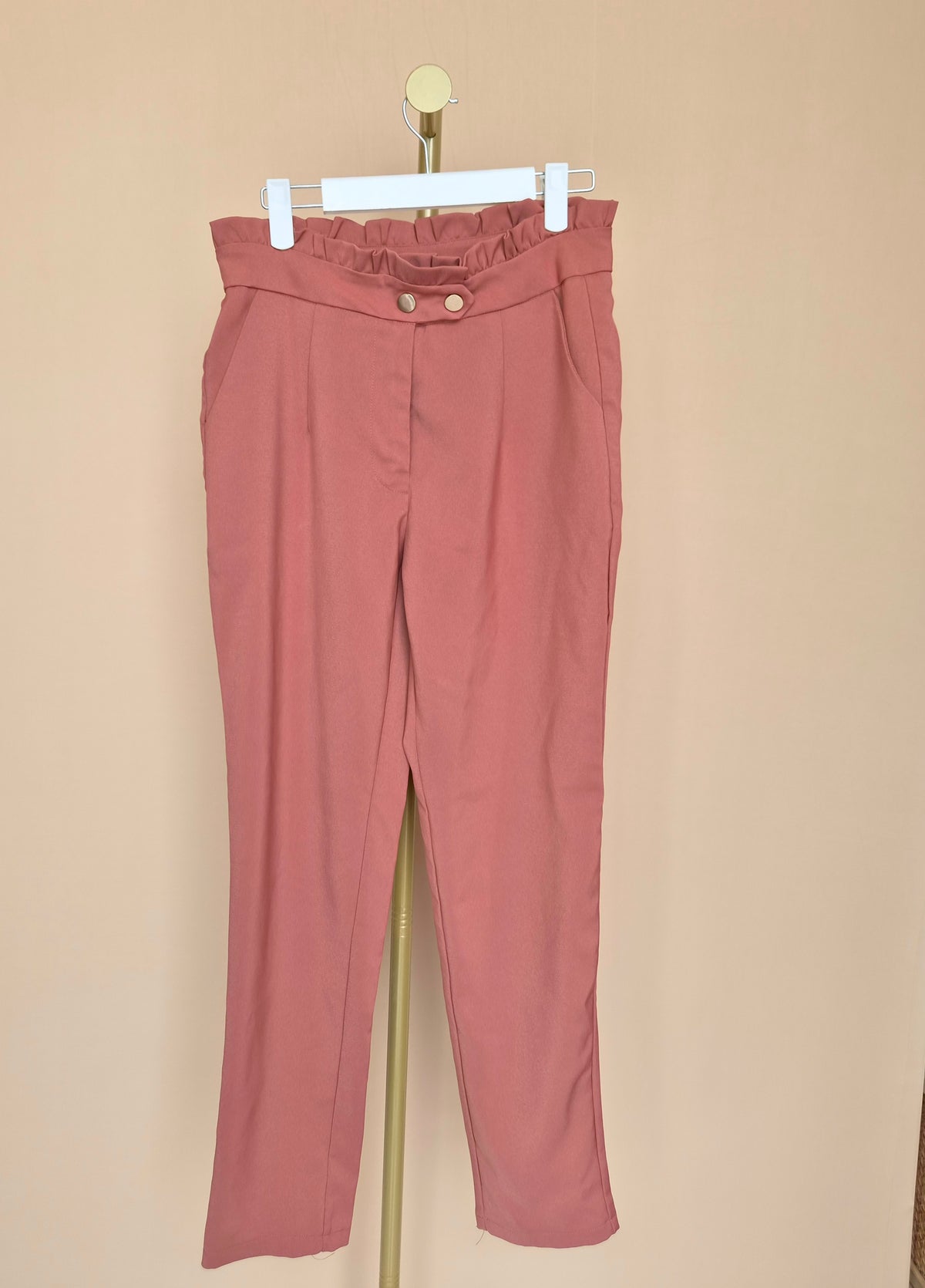 Jackie K Dusty Rose Paperbag Trousers – S / Size 28