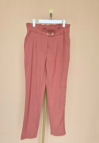 Jackie K Dusty Rose Paperbag Trousers – S / Size 28