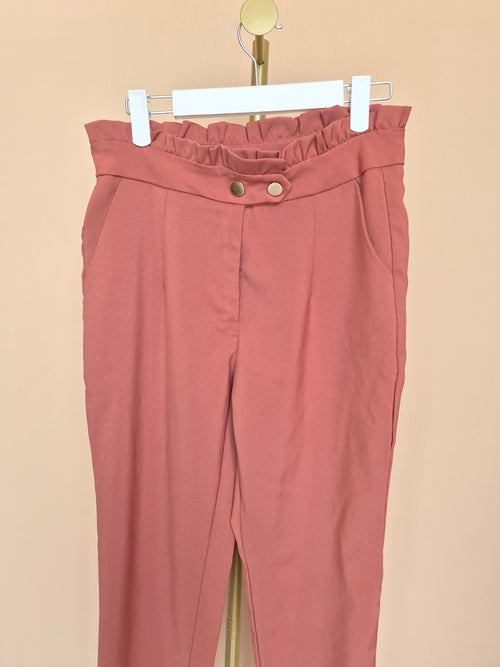 Jackie K Dusty Rose Paperbag Trousers – S / Size 28
