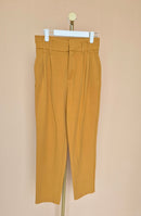 ZARA TRF Mustard High-Waisted Pleated Trousers – S