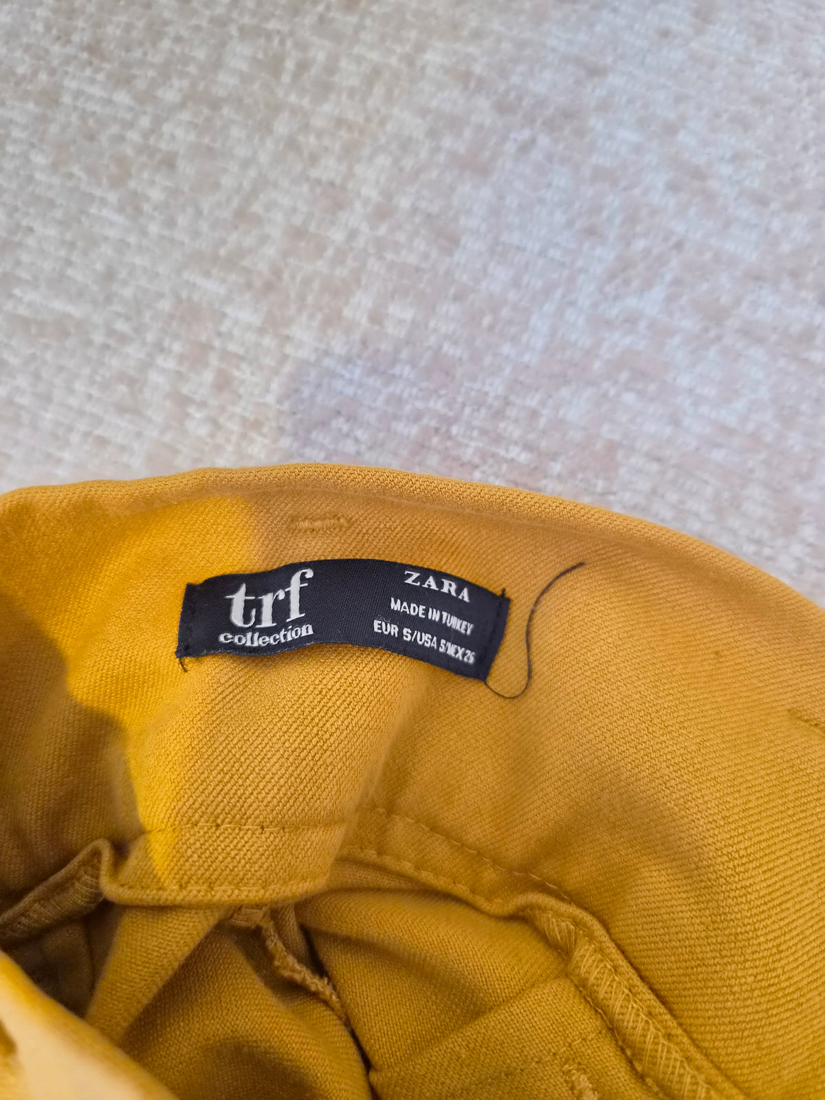 ZARA TRF Mustard High-Waisted Pleated Trousers – S