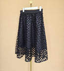 QUIZ Black Eyelet Lace Midi Skirt – S / UK 8