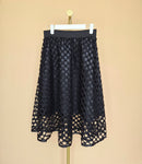 QUIZ Black Eyelet Lace Midi Skirt – S / UK 8
