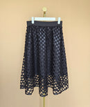 QUIZ Black Eyelet Lace Midi Skirt – S / UK 8