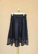 QUIZ Black Eyelet Lace Midi Skirt – S / UK 8