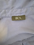 BCX Slate Blue Button-Up Blouse