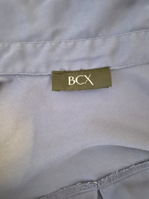BCX Slate Blue Button-Up Blouse