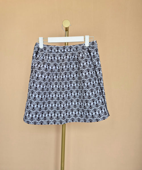 OVI Black & White Geometric Print Mini Skirt – Size S
