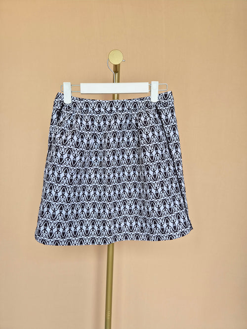 OVI Black & White Geometric Print Mini Skirt – Size S