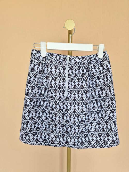 OVI Black & White Geometric Print Mini Skirt – Size S