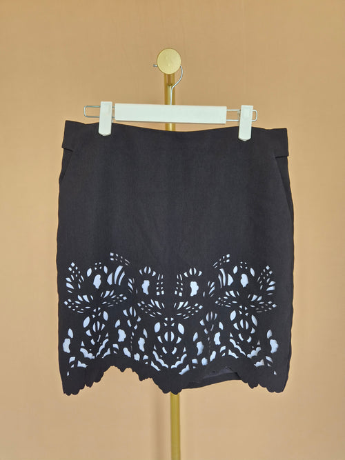 Worthington Petite Black Laser-Cut Pencil Skirt – Size 6P (S)
