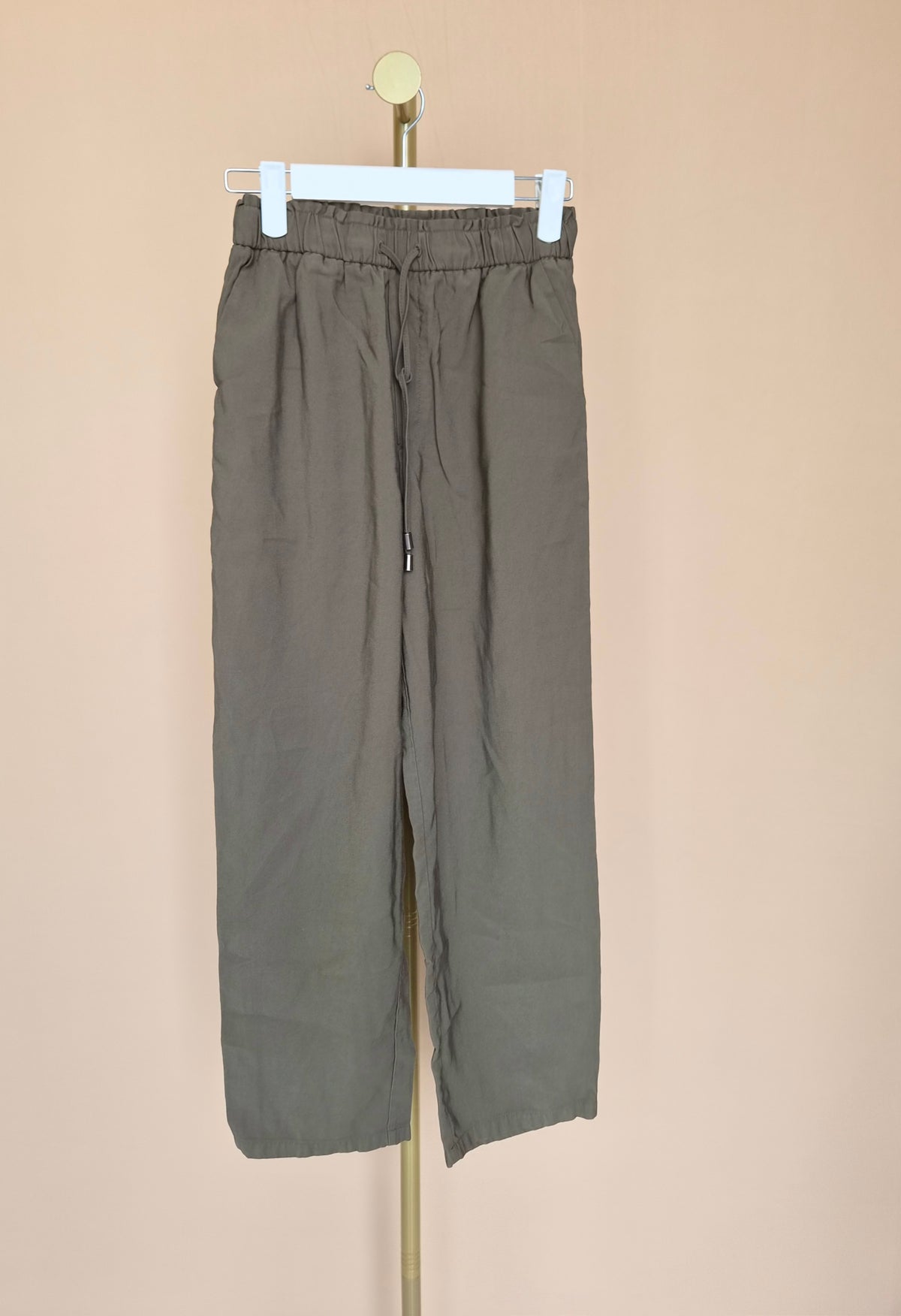 MNG Khaki Relaxed Wide-Leg Trousers – Size M