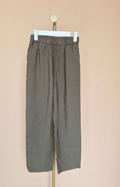 MNG Khaki Relaxed Wide-Leg Trousers – Size M