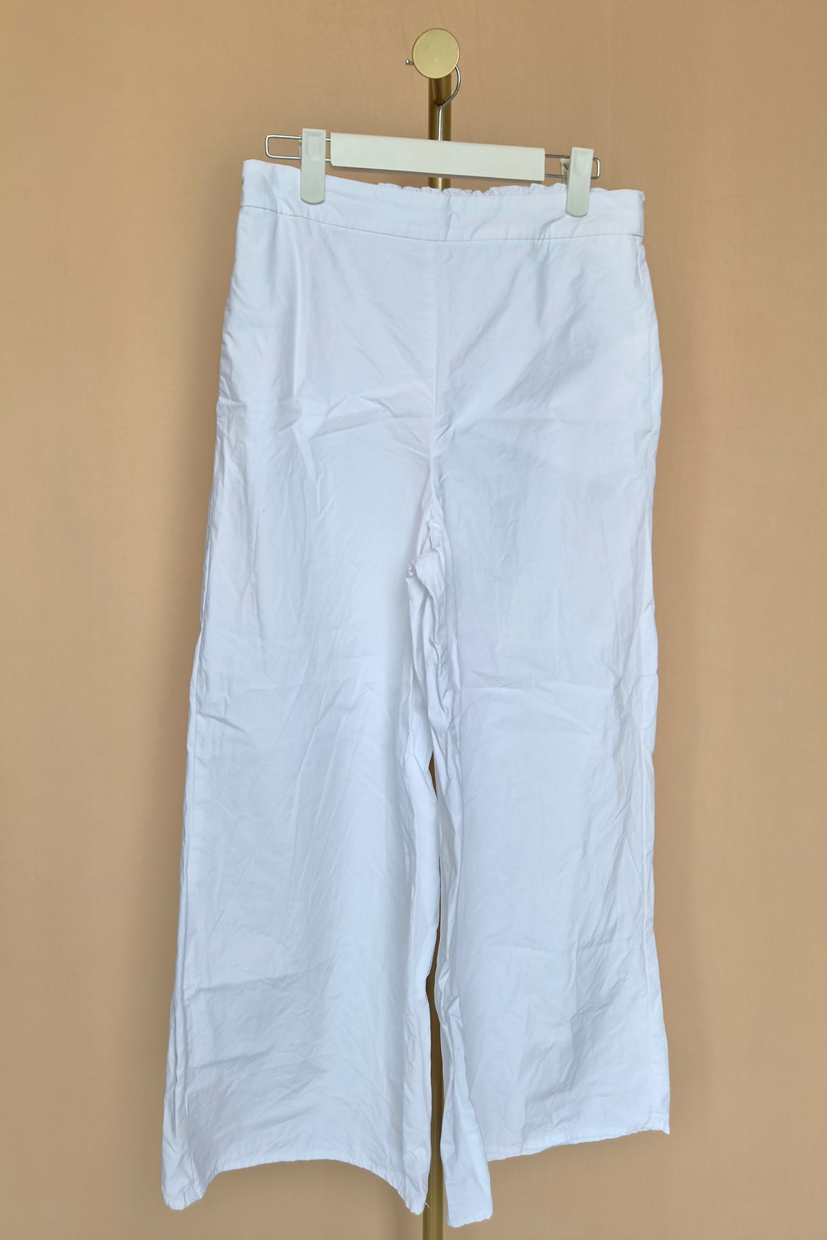 MNG White Wide-Leg Trousers – Size S