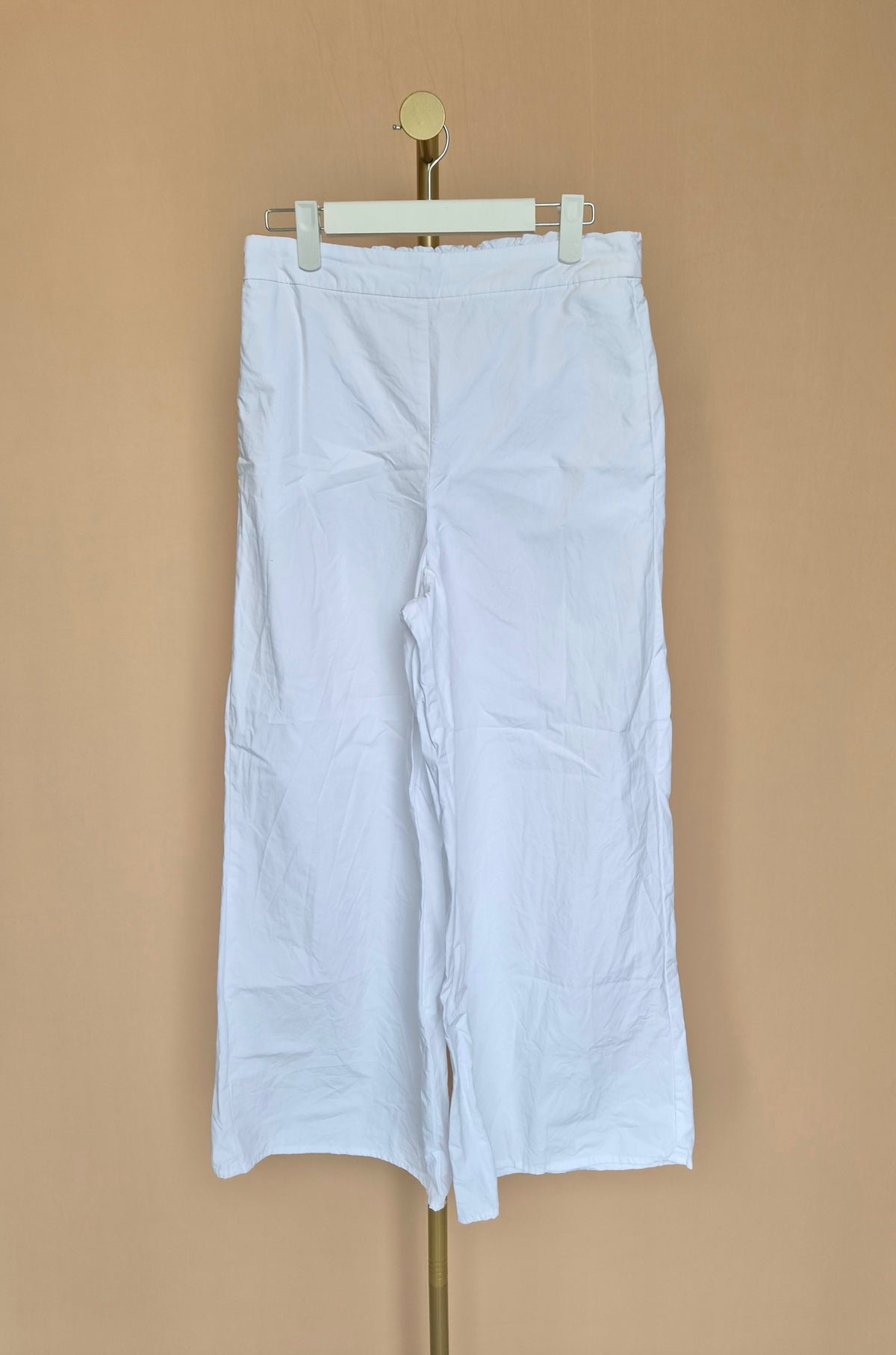 MNG White Wide-Leg Trousers – Size S