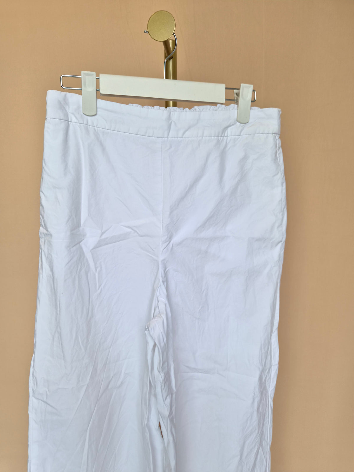 MNG White Wide-Leg Trousers – Size S