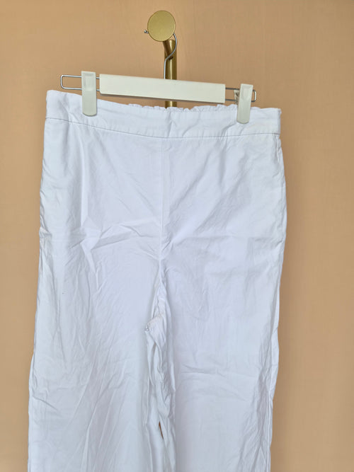 MNG White Wide-Leg Trousers – Size S