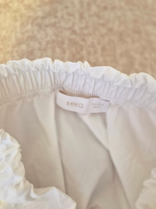 MNG White Wide-Leg Trousers – Size S