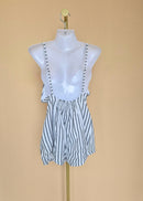Alive Black & White Striped Button-Front Playsuit – Size 8 (S)