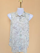 H&M Botanical Print Sleeveless Blouse – Size XS